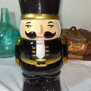 Robert Stanley Ceramic Nutcracker Cookie Jar Canister 12" Tall Nice Condition